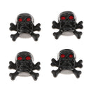 4 Pieces Tire Wheel Valve Stem Caps Chrome Skull Head For Car Motorcycle Bike