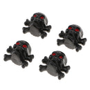 4 Pieces Tire Wheel Valve Stem Caps Chrome Skull Head For Car Motorcycle Bike