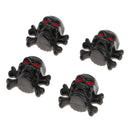 4 Pieces Tire Wheel Valve Stem Caps Chrome Skull Head For Car Motorcycle Bike