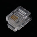 100Pcs RJ11 RJ-11 6P4C Modular Plug Telephone Cord Crimp Connector