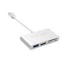 USB Type C Hub 2 USB Ports + SD/TF Card Reader for Laptop Notebook PC Silver