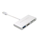USB Type C Hub 2 USB Ports + SD/TF Card Reader for Laptop Notebook PC Silver