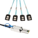 Mini SAS 26pin(SFF-8088) to 4X SATA Hard Drive Adapter Cable Cord 30AGW 1m