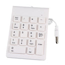 USB 18-keys Num Pad Numeric Number Keypad Keyboard for Laptop Notebook White