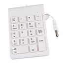 USB 18-keys Num Pad Numeric Number Keypad Keyboard for Laptop Notebook White