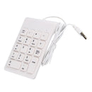 USB 18-keys Num Pad Numeric Number Keypad Keyboard for Laptop Notebook White