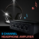8 Channel Audio Stereo high-power Headphone Amplifier Mixer Monitor