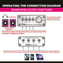 Audio Signal Selector Headphone Audio Output Switch With 4 Inputs And 4 Outputs