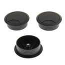 3Pcs 60mm Computer Desk Table Grommet Cable Port Wire Hole Cover -Black
