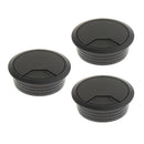 3Pcs 60mm Computer Desk Table Grommet Cable Port Wire Hole Cover -Black