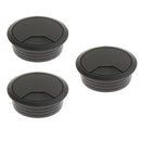 3Pcs 60mm Computer Desk Table Grommet Cable Port Wire Hole Cover -Black