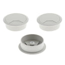 3Pcs 60mm Computer Desk Table Grommet Cable Port Wire Hole Cover Gray White