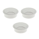 3Pcs 60mm Computer Desk Table Grommet Cable Port Wire Hole Cover Gray White
