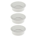 3Pcs 60mm Computer Desk Table Grommet Cable Port Wire Hole Cover Gray White
