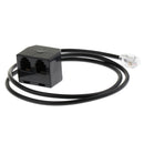 Telephone RJ9 Male to 2 Female 4P4C Connector Adapter Splitter Extension Cable (25cm/08ft)