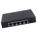 5 Ports RJ45 Desktop Fast Ethernet Network Switch Plastic Enclosure Hub Black