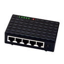 5 Ports RJ45 Desktop Fast Ethernet Network Switch Plastic Enclosure Hub Black