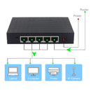 5 Ports RJ45 Desktop Fast Ethernet Network Switch Plastic Enclosure Hub Black