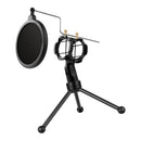 Microphone Isolation Shield Studio Mic Sound Absorbing Foam Panel for Condenser Microphone Black