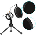 Microphone Isolation Shield Studio Mic Sound Absorbing Foam Panel for Condenser Microphone Black