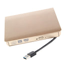 External CD Drive, USB 3.0 Protable DVD Drive High Speed RW Writer Burner Rewriter for Laptop Desktops Windows Mac OSX (Gold)