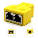 RJ45 Y Adapter Splitter Network Cat5 Cat6 3-way Connector Lan Cable Yellow