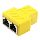 RJ45 Y Adapter Splitter Network Cat5 Cat6 3-way Connector Lan Cable Yellow