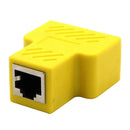 RJ45 Y Adapter Splitter Network Cat5 Cat6 3-way Connector Lan Cable Yellow