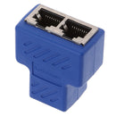 RJ45 Y Adapter Splitter Network Cat5 Cat6 3-way Connector Lan Cable Blue