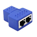 RJ45 Y Adapter Splitter Network Cat5 Cat6 3-way Connector Lan Cable Blue