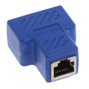 RJ45 Y Adapter Splitter Network Cat5 Cat6 3-way Connector Lan Cable Blue