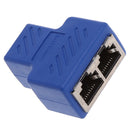 RJ45 Y Adapter Splitter Network Cat5 Cat6 3-way Connector Lan Cable Blue