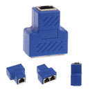 RJ45 Y Adapter Splitter Network Cat5 Cat6 3-way Connector Lan Cable Blue