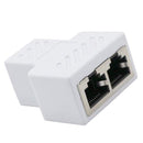 RJ45 Y Adapter Splitter Network Cat5 Cat6 3-way Connector Lan Cable White