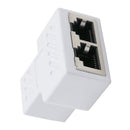 RJ45 Y Adapter Splitter Network Cat5 Cat6 3-way Connector Lan Cable White