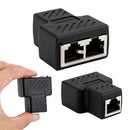 RJ45 Y Adapter Splitter Network Cat5 Cat6 3-way Connector Lan Cable Black