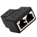 RJ45 Y Adapter Splitter Network Cat5 Cat6 3-way Connector Lan Cable Black