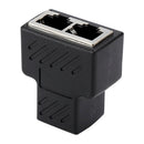 RJ45 Y Adapter Splitter Network Cat5 Cat6 3-way Connector Lan Cable Black