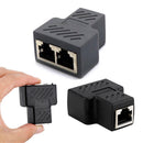 RJ45 Y Adapter Splitter Network Cat5 Cat6 3-way Connector Lan Cable Gray