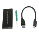 USB3.1 Type-C to NVMe M.2 Mobile Hard Disk Box 10Gbps M.2 SSD Enclosure M Key (Black)