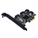 PCIe 2.0 x 1 to SATA III 4 Ports Adapter Card with Low Profile Bracket