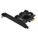 PCIe 2.0 x 1 to SATA III 4 Ports Adapter Card with Low Profile Bracket
