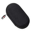 Carrying Travel Case Bag Organizer Pouch with Zipper for Earphone MP3 Earbuds Charging Cable, Oval Shape, Black