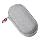 Carrying Travel Case Bag Organizer Pouch with Zipper for Earphone MP3 Earbuds Charging Cable, Oval Shape, Gray