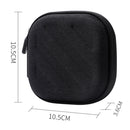 Carrying Travel Case Bag Organizer Pouch with Zipper for Earphone MP3 Earbuds Charging Cable, Square Shape, Black