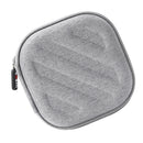 Carrying Travel Case Bag Organizer Pouch with Zipper for Earphone MP3 Earbuds Charging Cable, Square Shape, Gray