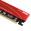 M.2 NVMe SSD to PCI-e X16 Converter Card Full Speed with Case Cover Heatsink Red