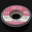 Effetool 5Ft/1.5mx2mm Desoldering Braid Solder Remover Copper Wick Spool Wire Cable Welding Wire