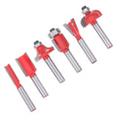 Drillpro 6pcs 1/4 Inch Shank Router Bit Set Woodworking Trimming Milling Cutter With Wooden Box