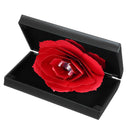 Folding Rotating Rectangle Rose Ring Box Birthday Valentine's Day Jewelry Box